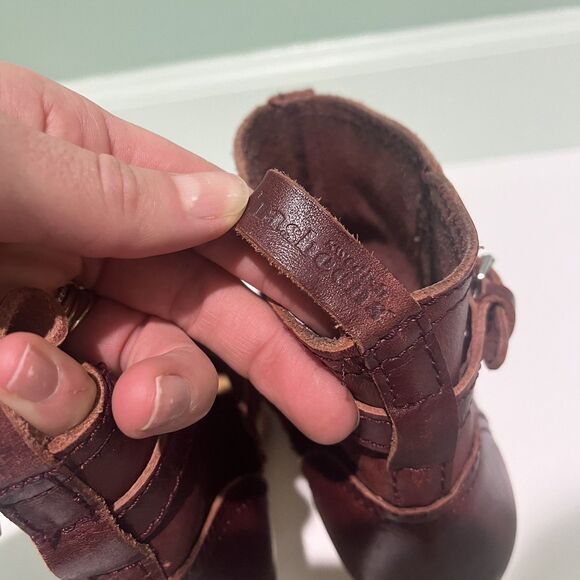 Hasbeens JODHPUR Cherry Brown Leather Clog Wood Heeled Ankle Boots Size 37 FAIR - Picture 10 of 14